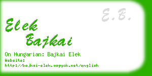 elek bajkai business card